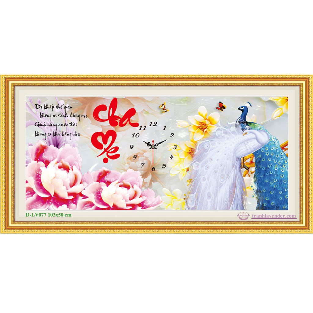 Tranh  đính đá ABC cha mẹ. Kích Thước: 1m03 x 50cm