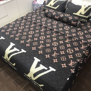 Bộ vỏ chăn ga gối chần bông cotton poli