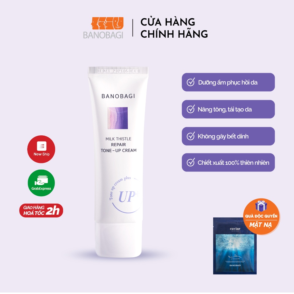 Kem Dưỡng Phục Hồi Nâng Tone BANOBAGI Milk Thistle Repair Tone-Up Cream 50ml