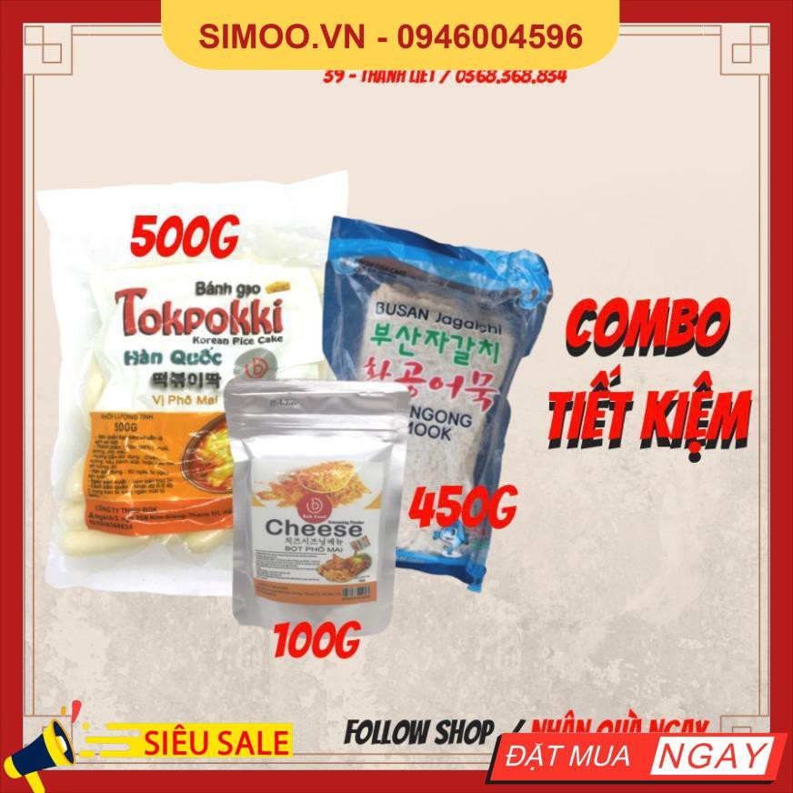 💥 ⚡ SẢN PHẨM CHÍNH HÃNG ( COMBO TOKBOKKI PHÔ MAI 500G KÈM CHẢ CÁ VÀ 100G BỘT PHÔ MAI ( CHỈ GIAO TẠI HÀ NỘI)