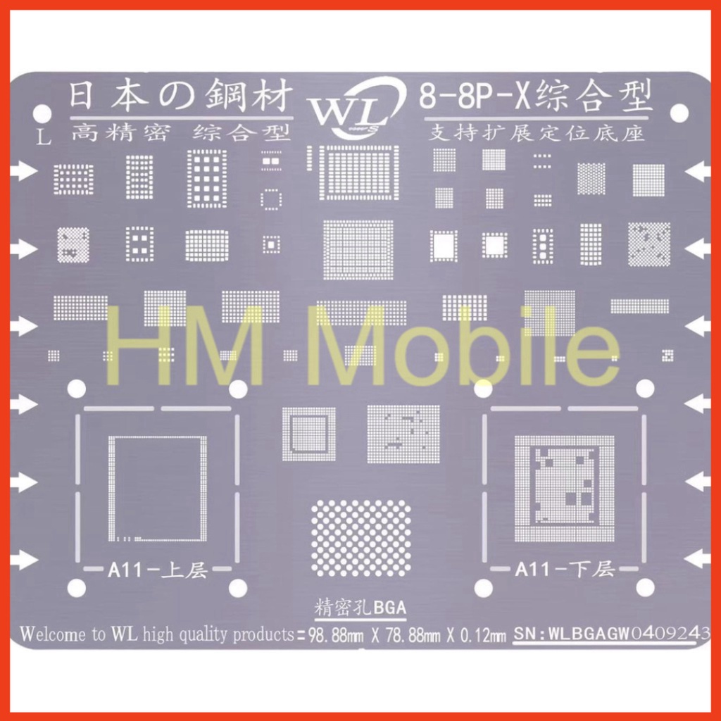 Vỉ làm chân iP5G đến 13 Pro Max hãng WL
