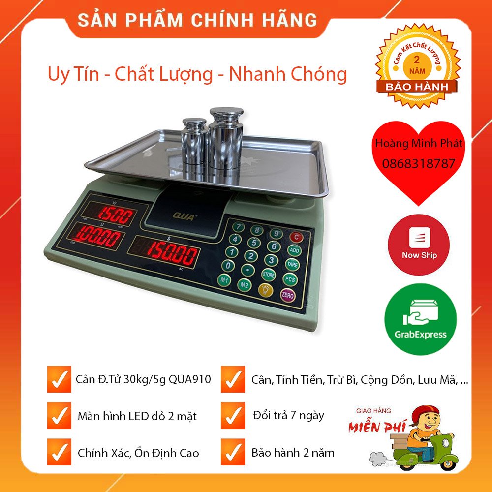 Cân Tính Tiền 30kg hàng cao cấp Qua910[ Hàng Đài Loan ]