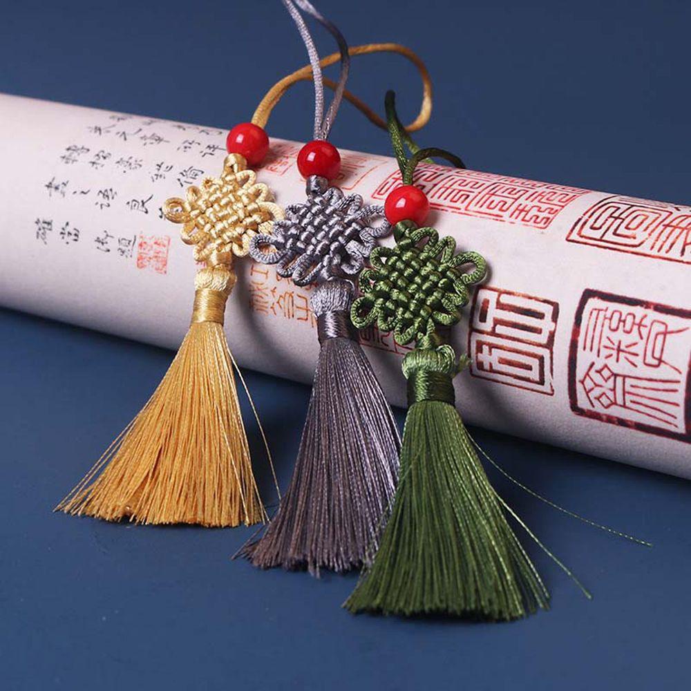 JARRED Red Bead Chinese Knot Silk Tassel Pendant Tassel Hanging DIY Craft Curtain Charms Tassel Chinese Knot Hanging Mini Home Decor Decoration Pendant Wedding Ornaments Jewelry Making Accessories Chinese Knot Pendant/Multicolor