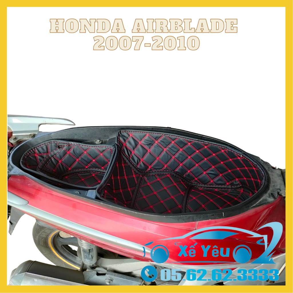 Lót cốp da CHỐNG SỐC, CÁCH NHIỆT xe Honda AirBlade 2007-2010, CÓ TÚI để giấy tờ.
