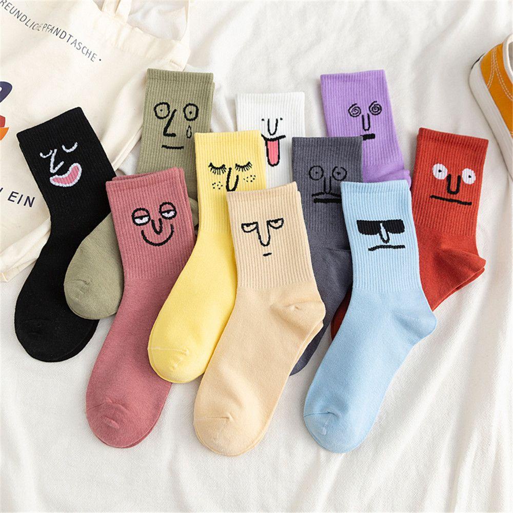 Tất Cổ Ngắn In Hình Biểu Tượng Cảm Xúc Vui Nhộn