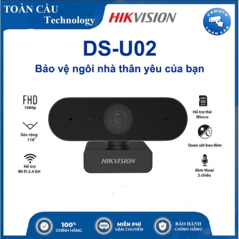 [Mã 154ELSALE2 giảm 7% đơn 300K] Webcam học online HIKVISION DS-U02 (1920 × 1080