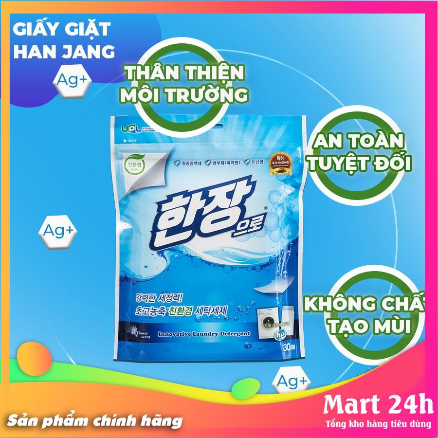 Giấy giặt thơm quần áo Han Jang (Túi 30 tờ) - Cuộc cách mạng trong ngành giặt tẩy