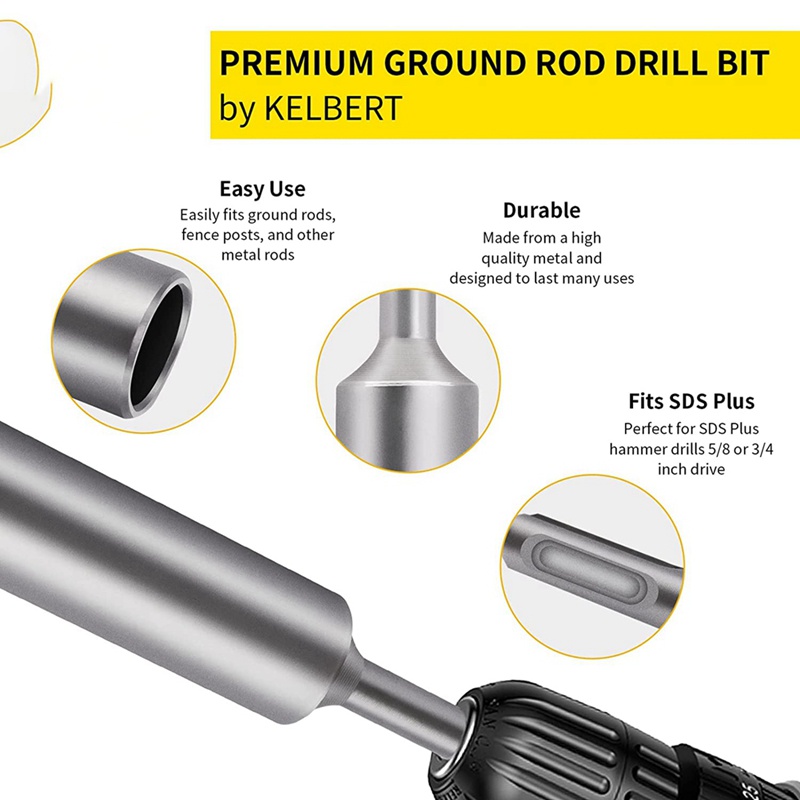 Thanh Nối Đất SDS-Plus Cho Máy Khoan SDS Plus 5 / 8Inch &amp; 3 / 4Inch
