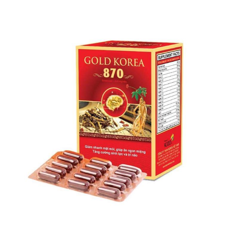 Viên sâm bổ GOLD KOZO 870 (hộp sắt 6vỉ ×15viên) Gold Ben 1400 60 viên Bồi bổ sức khỏe, giảm mệt mỏi, ăn ngon miệng