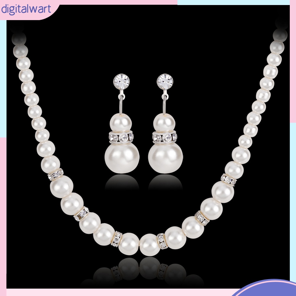 Bộ trang sức bằng hợp kim đính đá / ngọc trai giả sang trọng hợp thời trang cho phái nữ