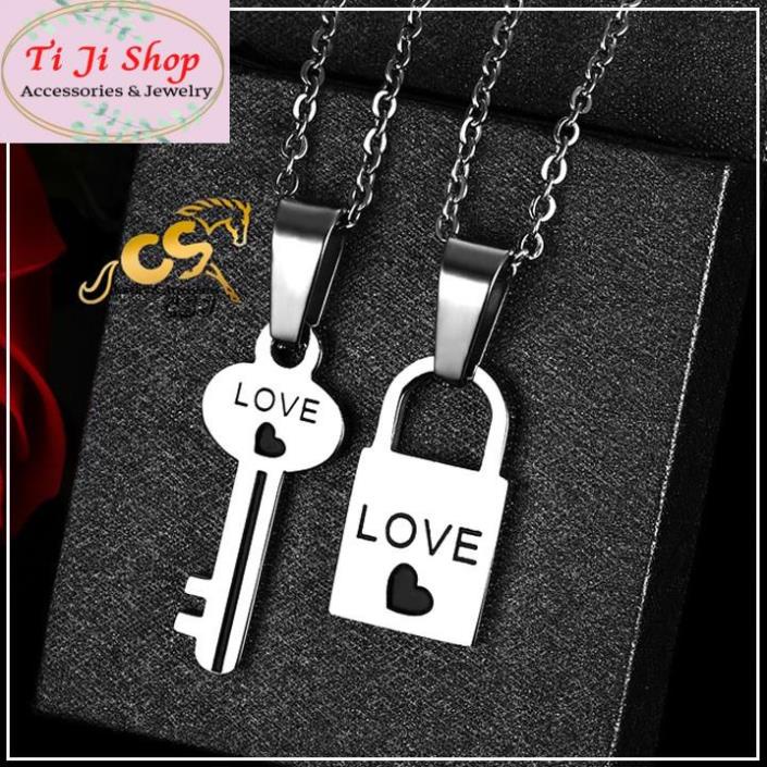DÂY CHUYỀN, VÒNG CỔ CẶP ĐÔI INOX Ổ CHÌA KHÓA MC248 siêu đẹp, chuẩn thời trang