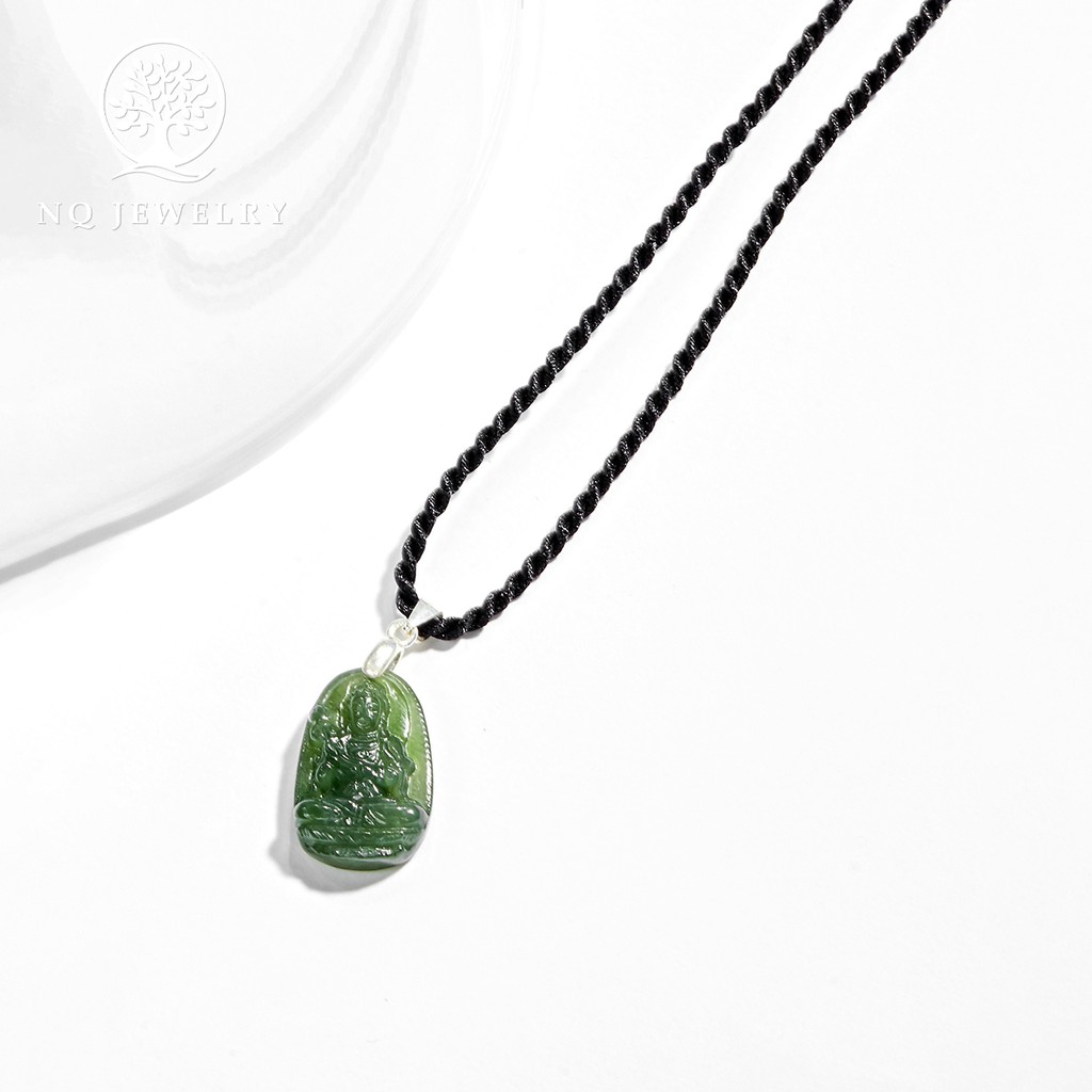 Dây chuyền phật bản mệnh xanh ngọc 1.7x1.2cm - NQ Jewelry