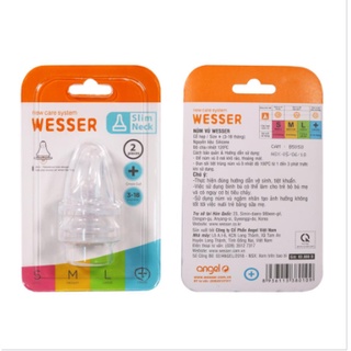 Núm Vú Wesser Silicone Mềm Mại Chống Đầy Hơi