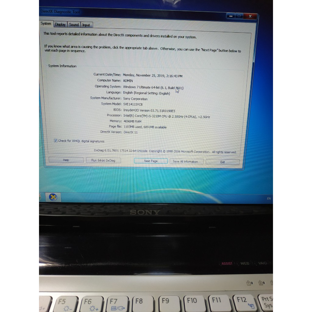 LAPTOP SONY SVE14