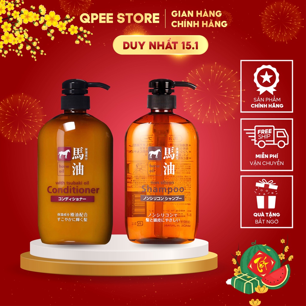 ✅[CHÍNH HÃNG] Dầu gội xả mỡ ngựa Horse Oil Nhật Bản 600ml - QPEESTORE