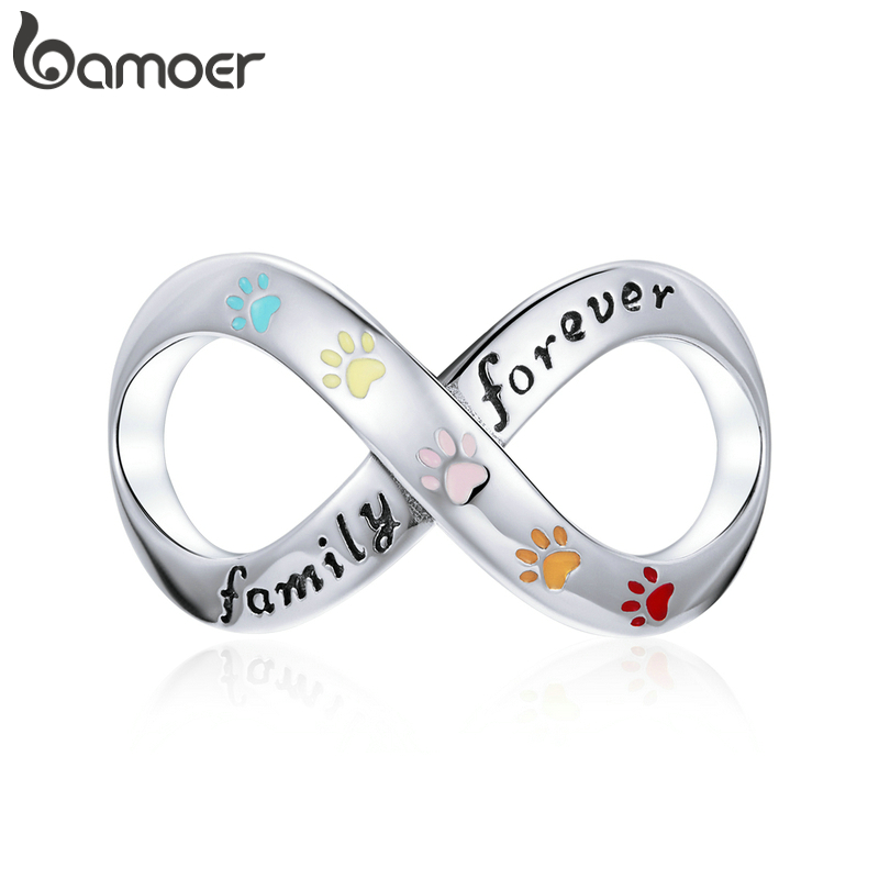 Phụ Kiện Charm Bamoer Bạc 925 SCC1849 Hình Tình Yêu Làm Trang Sức Thủ Công DIY