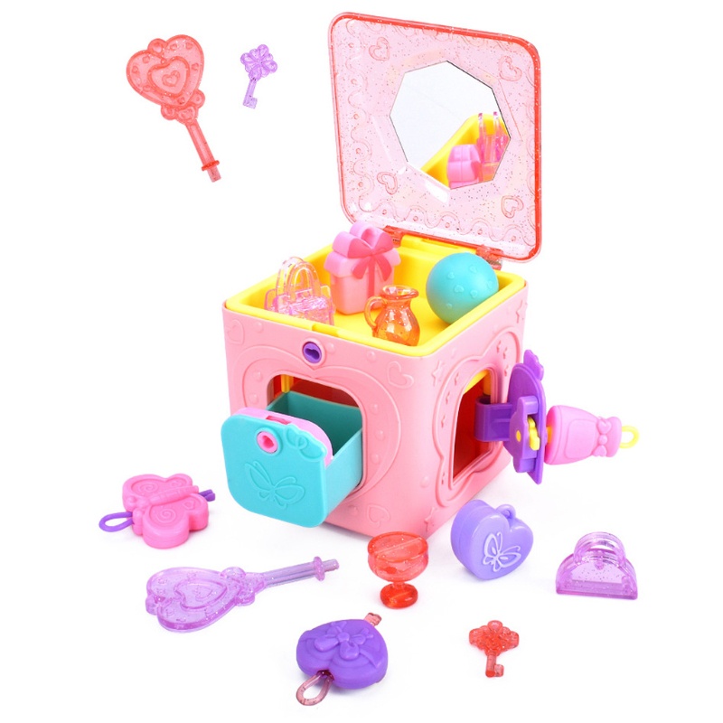 Hộp Đựng Trang Sức Đồ Chơi Đa Năng Kèm Chìa Khóa Độc Đáo Cho Bé