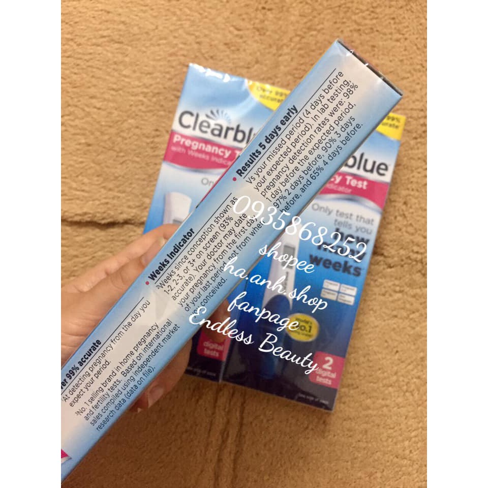 BÚT THỬ THAI ĐIỆN TỬ  Clearblue Pregnancy 2 bút chính xắc 99%