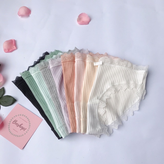Quần lót nữ, quần cotton tăm nâng mông kháng khuẩn QC10