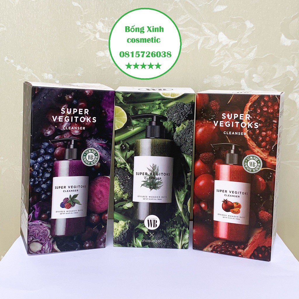 Sữa rửa mặt rau củ thải độc Super vegitoks cleanser Wonder bath Full size - 300 ml chính hãng Hàn Quốc | BigBuy360 - bigbuy360.vn