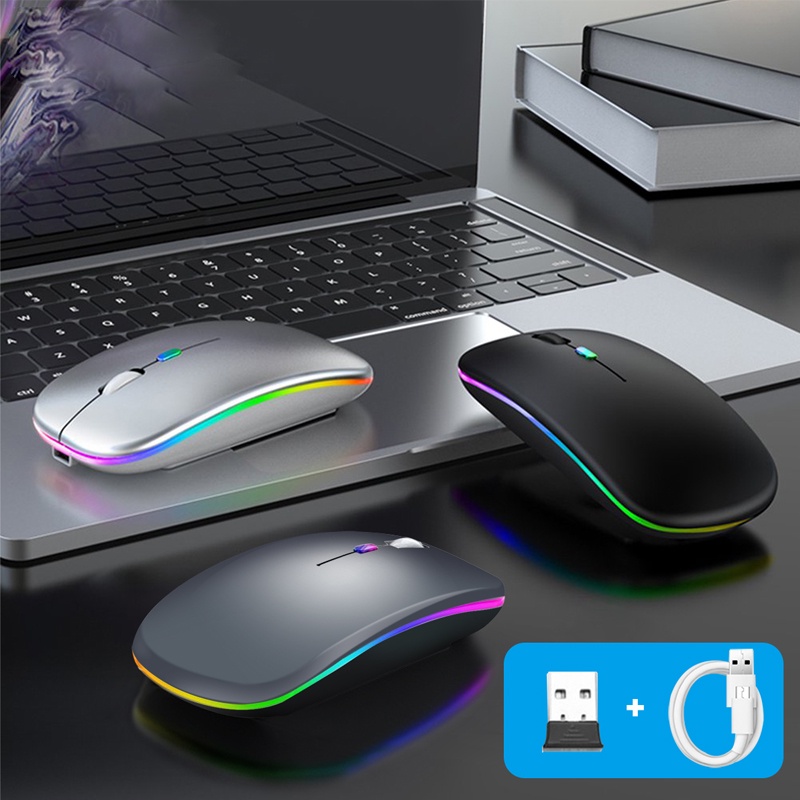Chuột Bluetooth Không Dây 2.4G Màu Dạ Quang Kèm Sạc USB Tiện Dụng Cho PC/ Laptop