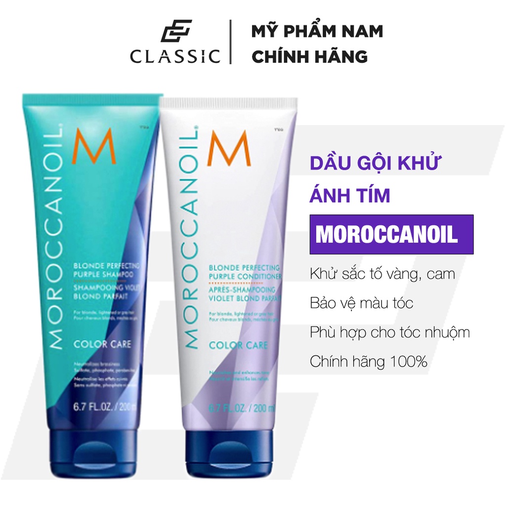 Dầu Gội Ánh Tím Khử Sắc Tố Vàng Moroccanoil Blonde Perfecting Purple Shampoo