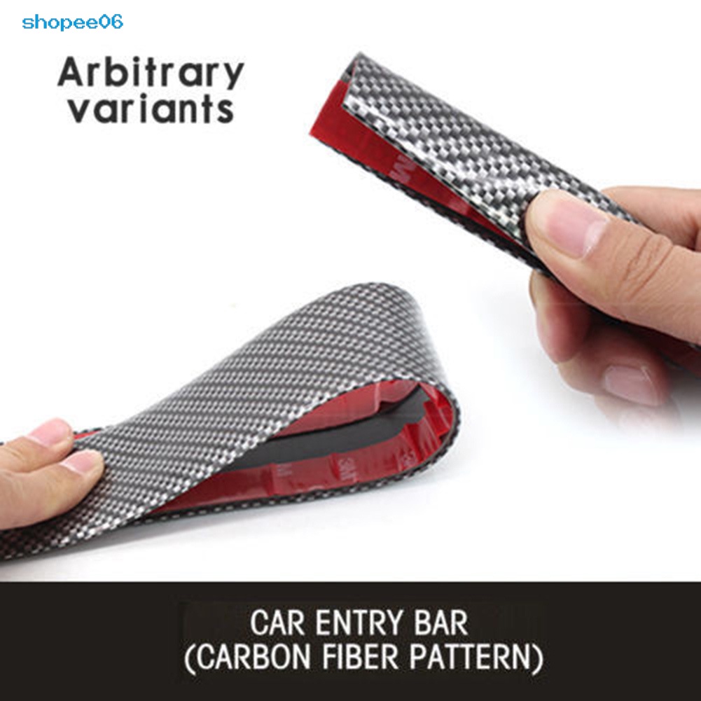 Miếng dán cửa xe hơi chống trầy xước bằng cao su sợi carbon 3x100cm