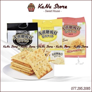 Bánh quy lạt không đường mè đen & sữa chua Top Savor Đài Loan 380g (ăn kiêng & tiểu đường)