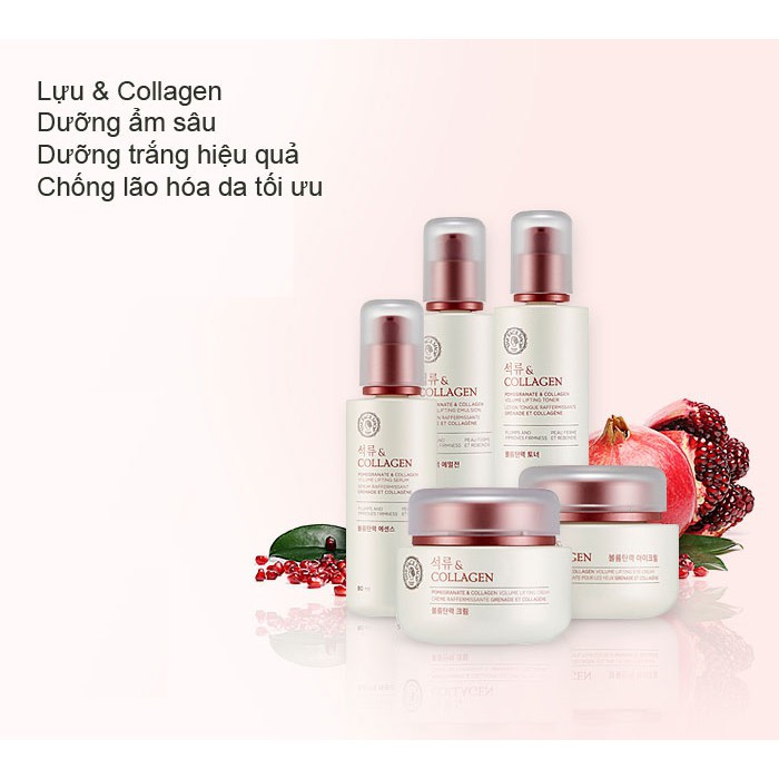 Nước Hoa Hồng Săn Chắc Da Và Chống Lão Hóa The Face Shop Pomegranate And Collagen Volume Lifting Toner 160ml