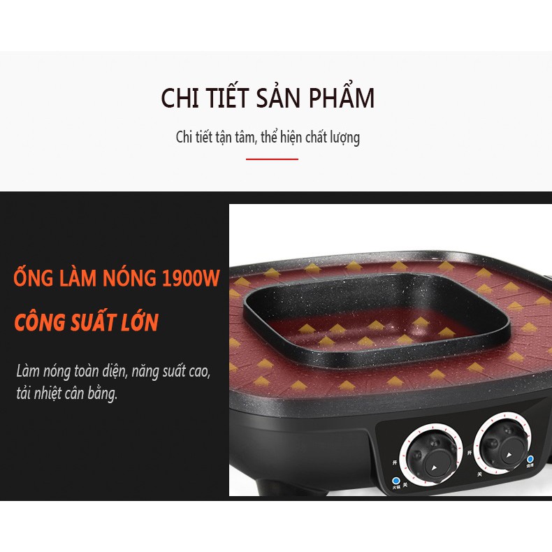 EP06 Nồi lẩu nướng đa năng cao cấp 6 người công suất cực đại 2000W