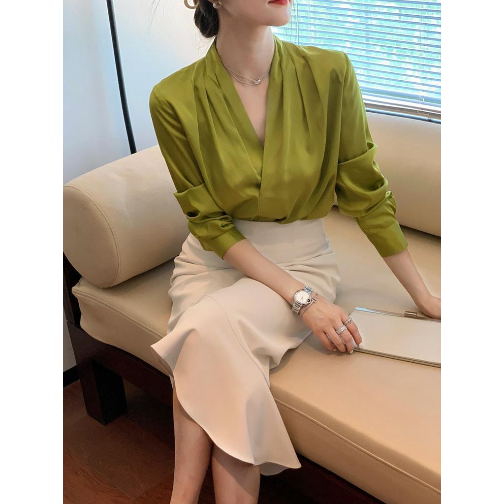 Áo Sơ Mi Mỏng Cổ V Dài Tay Thời Trang Mùa Hè Sành Điệu 6147