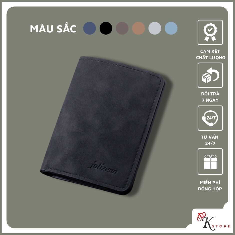 Ví nam cầm tay mini dáng đứng cao cấp bóp da nam nhỏ gọn nhiều ngăn thời trang