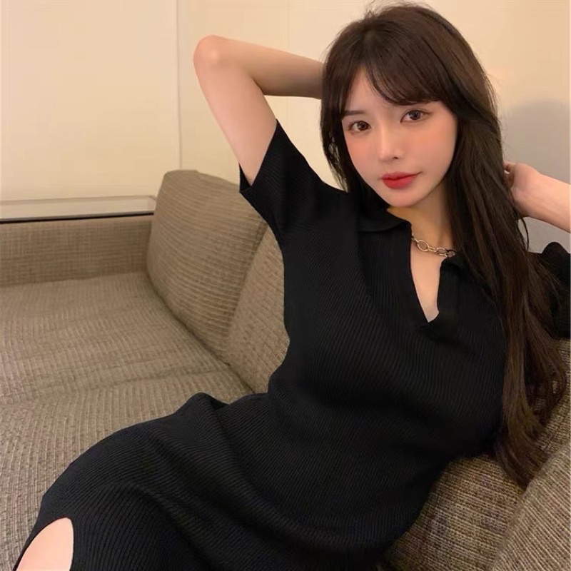 🌸 Váy body cổ V xẻ tà siu sexy COÁ ẢNH THẬT | BigBuy360 - bigbuy360.vn