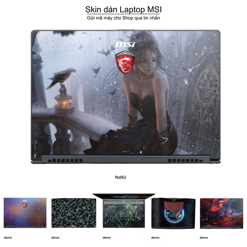 Skin dán Laptop MSI in hình Fantasy nhiều mẫu 7 (inbox mã máy cho Shop)