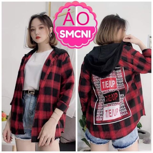 Áo khoác sọc caro có nón | BigBuy360 - bigbuy360.vn