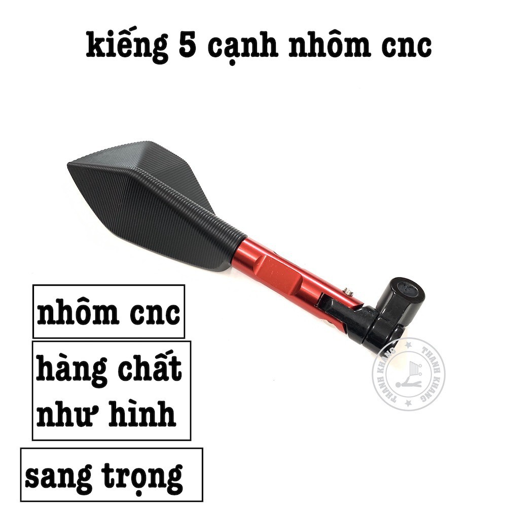 SHOP Gương xe máy 5 cạnh nhôm cnc thanh khang 12 [TD92]