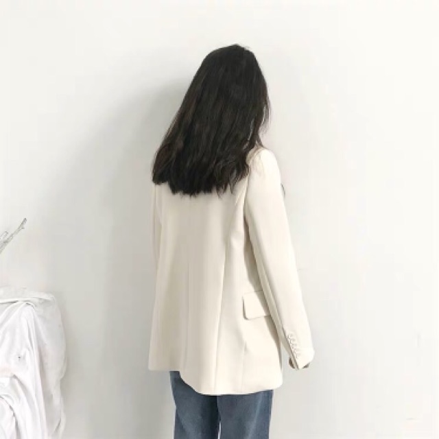 (Hàng có sẵn ) Siêu phẩm áo Blazer màu trắng kem chất đẹp (có ảnh chụp thật) | BigBuy360 - bigbuy360.vn