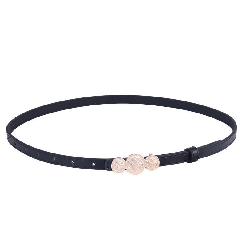 Thắt lưng da bản nhỏ khóa tròn in hình cổ điển TTL143
