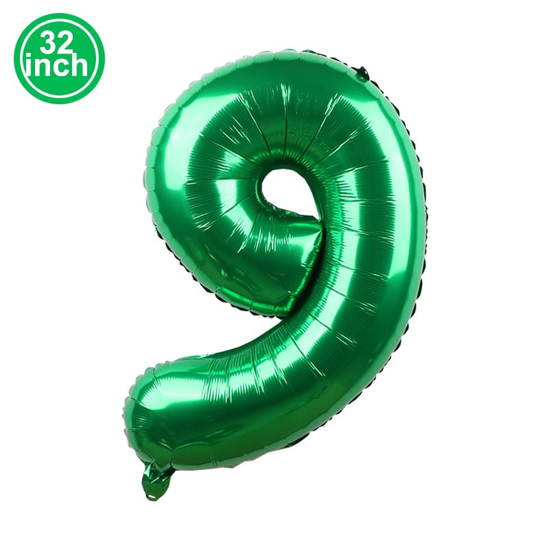 1Pc 81.28 cm Số Màu Xanh Lá Cây Bóng Bay Số Mới Bóng Bay Helium Baby Vòi Hoa Sen Chúc Mừng Sinh Nhật Tiệc Cưới Đồ Dùng Trang Trí