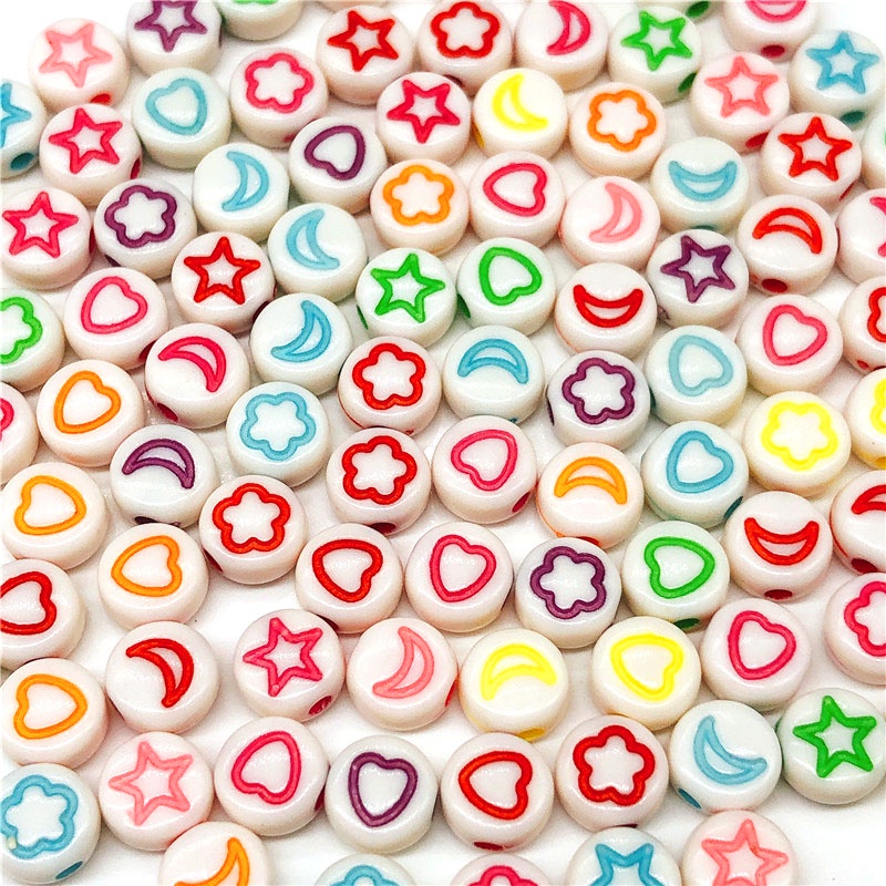 100 hạt nhựa Acrylic 6mm hình chữ cái