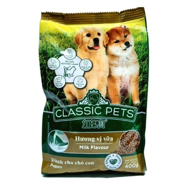 [Mã FMCG0404 giảm 10% đơn 350k] Thức Ăn Cho Chó Con Hạt Classic Pets Puppy 400g Vị Sữa