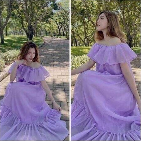 Váy đầm maxi bèo trễ vai 4 màu siêu xinh thải dáng đẹp 2 lớp XUKA DRESS DT008 có ảnh thật kèm video | BigBuy360 - bigbuy360.vn