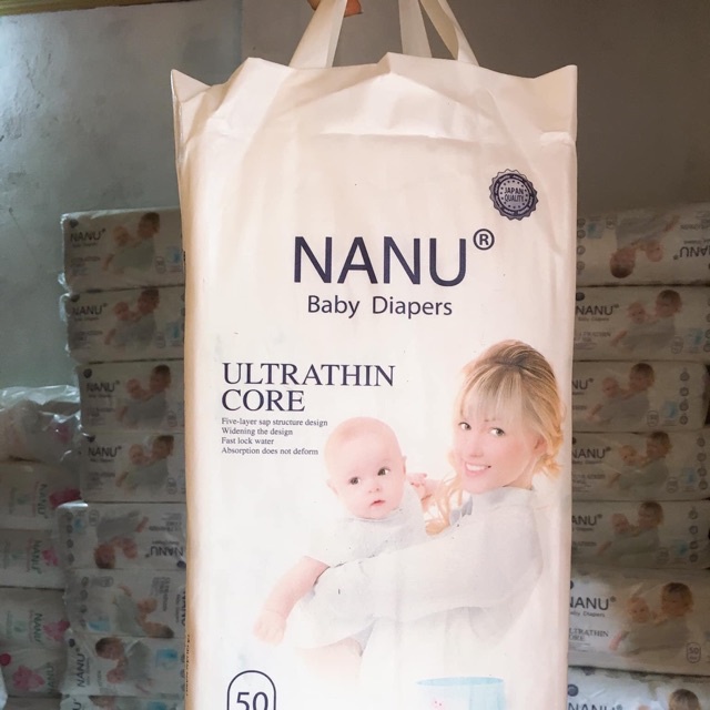 Bỉm Nanu FREESHIP Bỉm quần - Bỉm Dán Nanu cao cấp cho bé - Siêu thấm, dịu êm size M, L, XL, XXL, XXXL- Combo 50 miếng