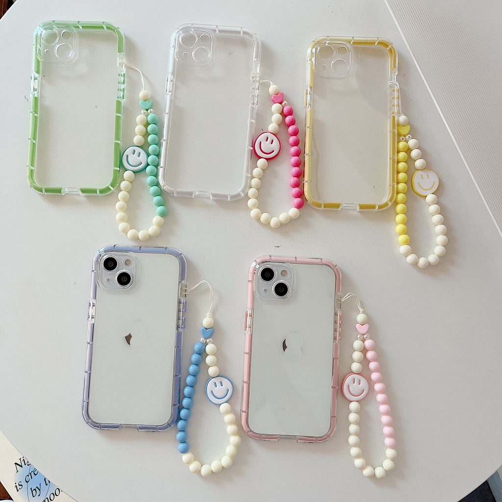 Ốp Điện Thoại Mềm Trong Suốt Màu Dạ Quang Có Dây Đeo Tay Cho iphone 13-7P 11pro 13 12 11 pro Max X XS Max XR 7 8 PLUS 13-7P