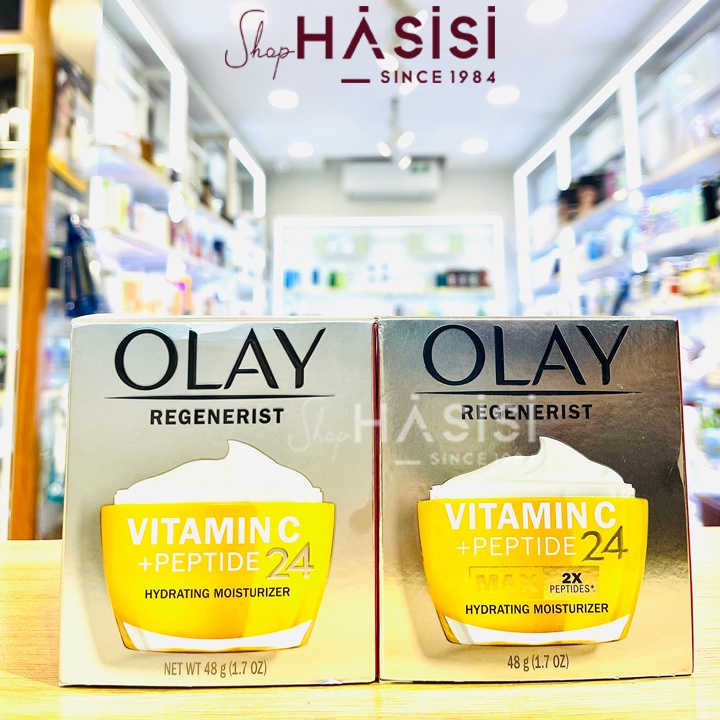 Kem Dưỡng Ẩm OLAY - Regenerist Vitamin C + Peptide 24 Hydrating Moisturizer 48g