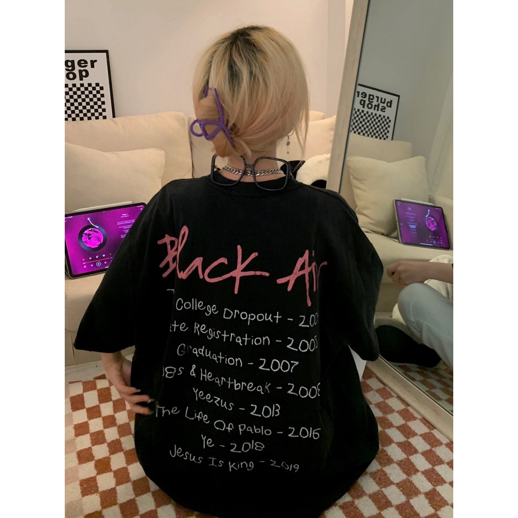 Xiaozhainv Áo Thun Tay Ngắn Dáng Rộng Cổ Tròn In Họa Tiết Phong Cách hip hop Thời Trang Mùa Hè Cho Nữ