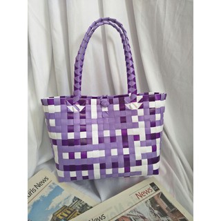 Túi đan thủ công hiện đại size lớn 25cm