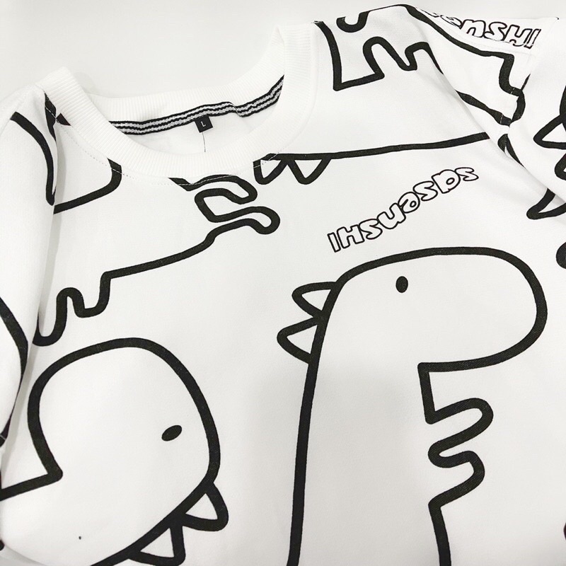 Áo sweater khủng long unisex chất vải dày dặn