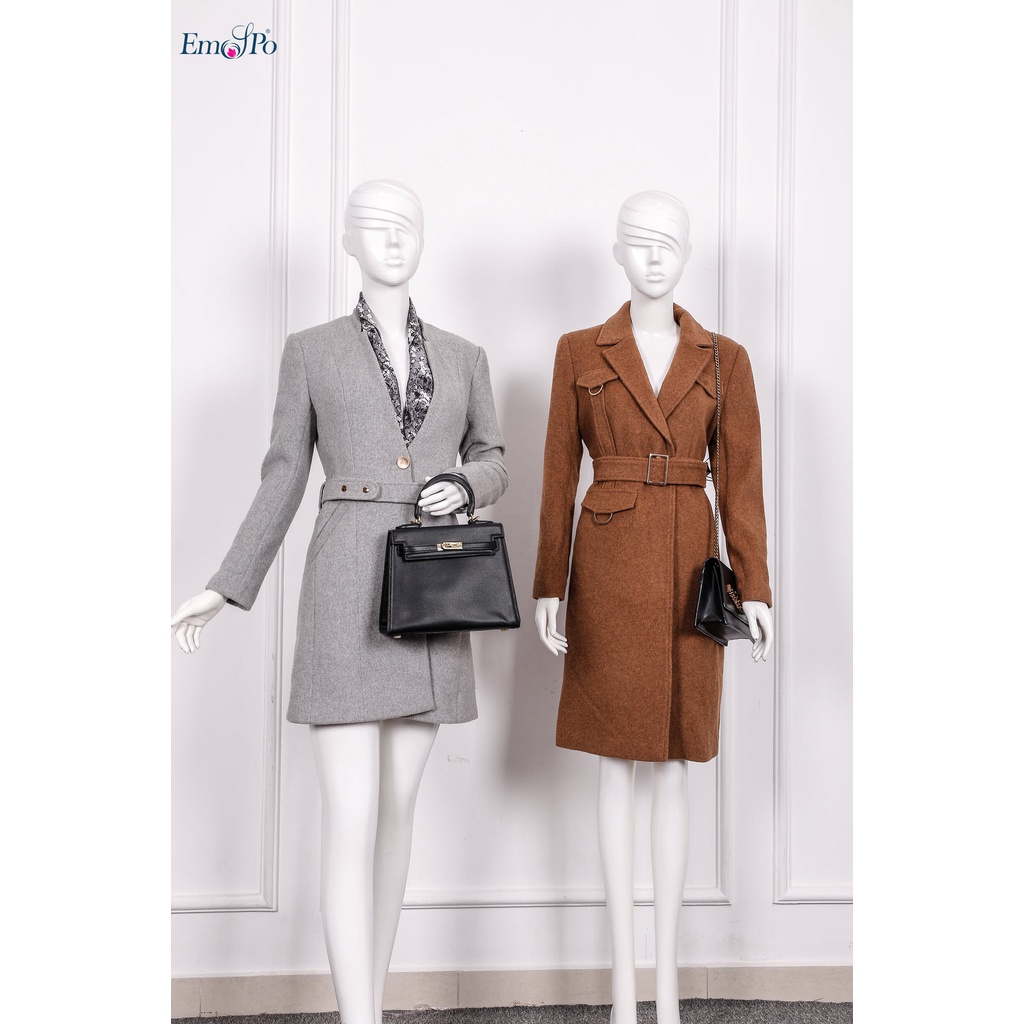 Áo khoác dạ dáng dài Emspo (kèm đai eo) AKL0269