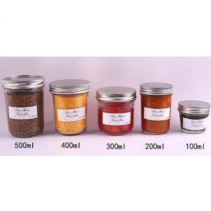 Set 6 lọ thủy tinh nắp nhôm ren xoáy dùng chưng yến, làm sữa chua, caramen, đựng đồ ăn nhiều cỡ 100ml, 200ml, 300ml